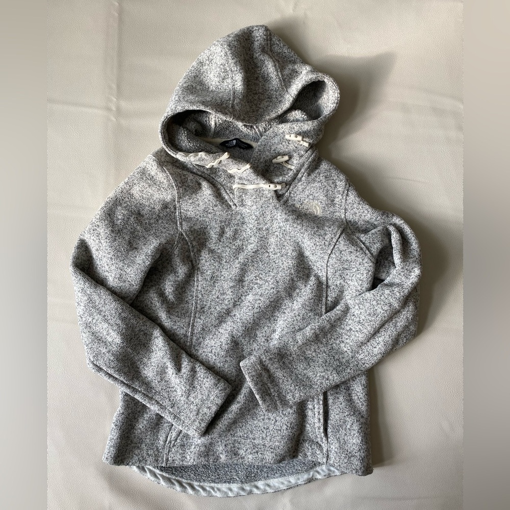 The North Face Crescent Hooded Fleece Pullover Womens Small Wild Oat Heather